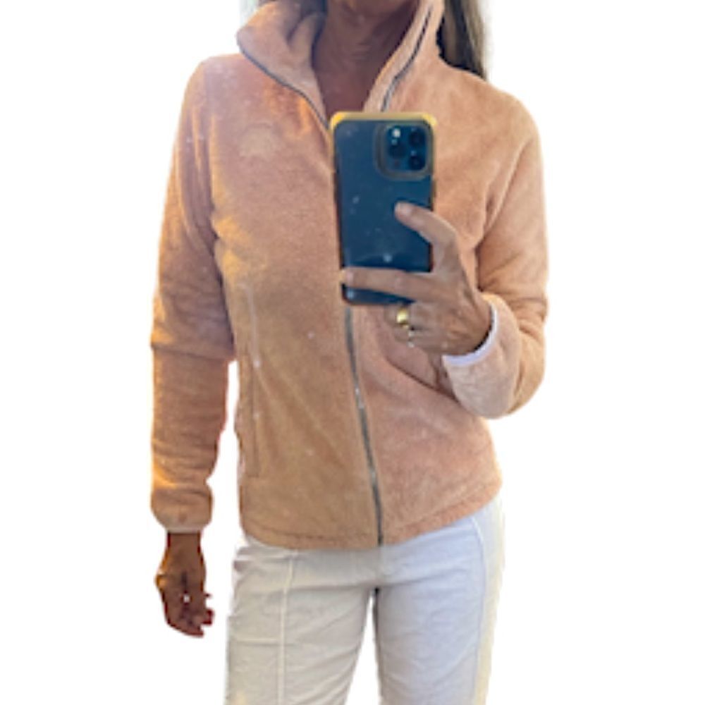 The North Face Osito Fleece Long Sleeves Pockets Zipper Up Pink Jacket.Size S